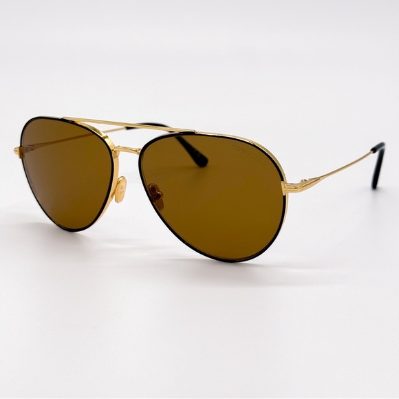 NEW TOM FORD DASHEL-02 TF996 01J MEN SUNGLASSES FT0996/S GOLD BROWN - Picture 2 of 9